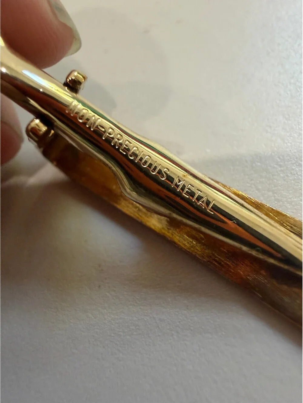Gold Tone Non-Precious Metal Tie Clip with Star Detail